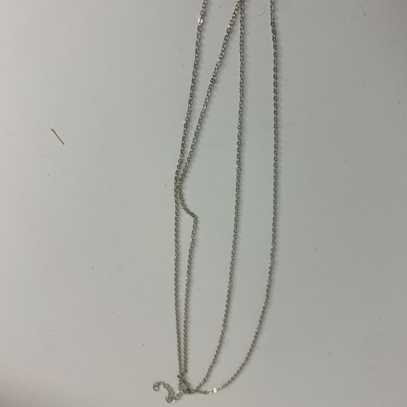 2 strands Necklace Silver Leaf Feather Two Stranded New - Picture 4 of 4